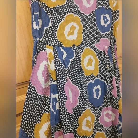 Gorman Size 12 Multicoloured dress, 100% Silk, Stretchy Elastic waist, No Sleeve - Picture 4 of 11